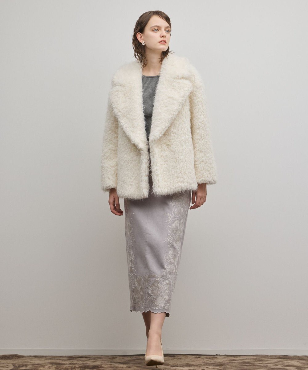 GRACE CONTINENTAL フェイクファーPコート 