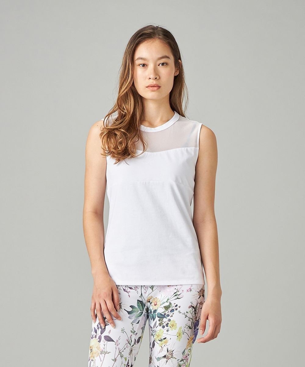 Chacott HandsomeCotton チュールノースリーブTシャツ 