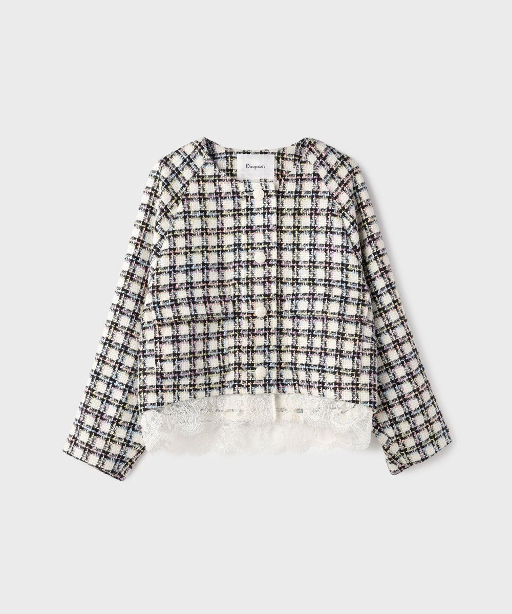 GRACE CONTINENTAL レースヘムツイードジャケット 