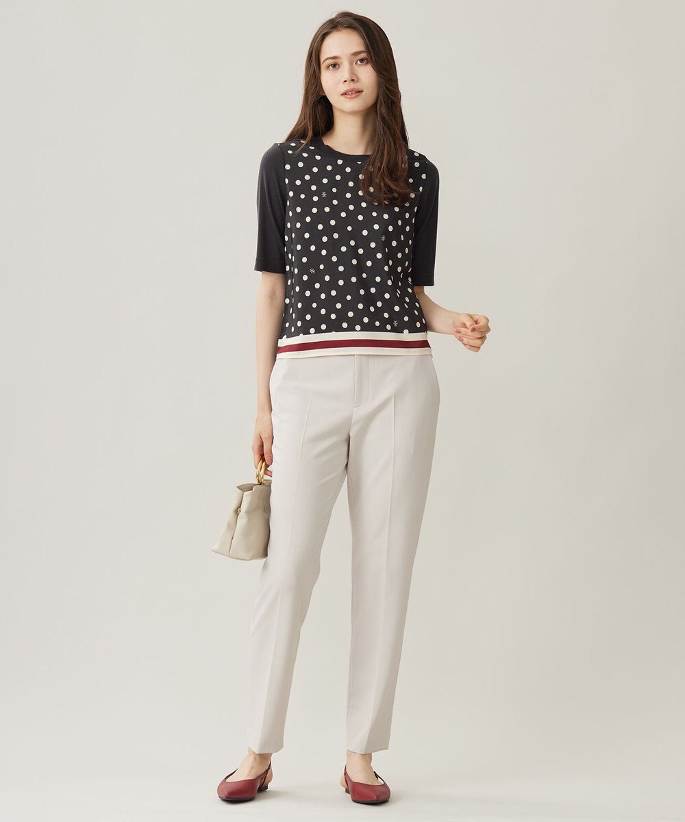 自由区 【アンサンブル対応・洗える】ポルカドットプリント プルオーバー 