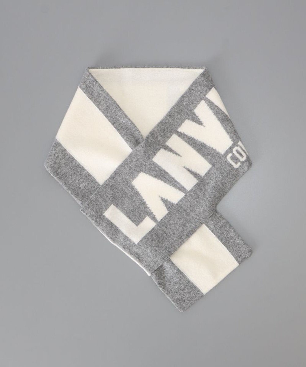 AURORA 【 LANVIN COLLECTION（ランバン コレクション） 】カシミヤニットジャカード片通しマフラー(WASH) 