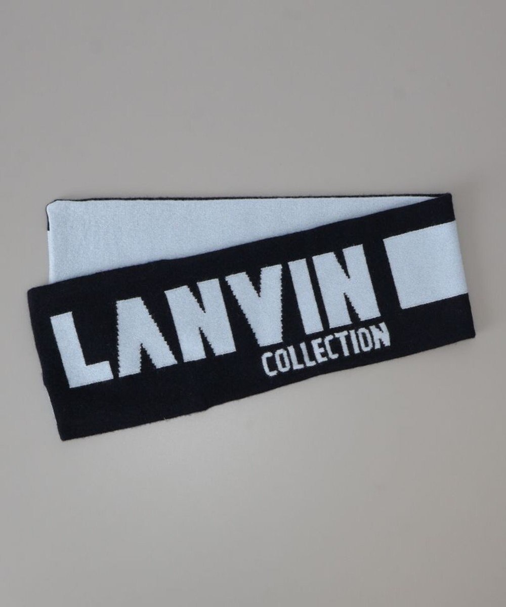 AURORA 【 LANVIN COLLECTION（ランバン コレクション） 】カシミヤニットジャカード片通しマフラー(WASH) 
