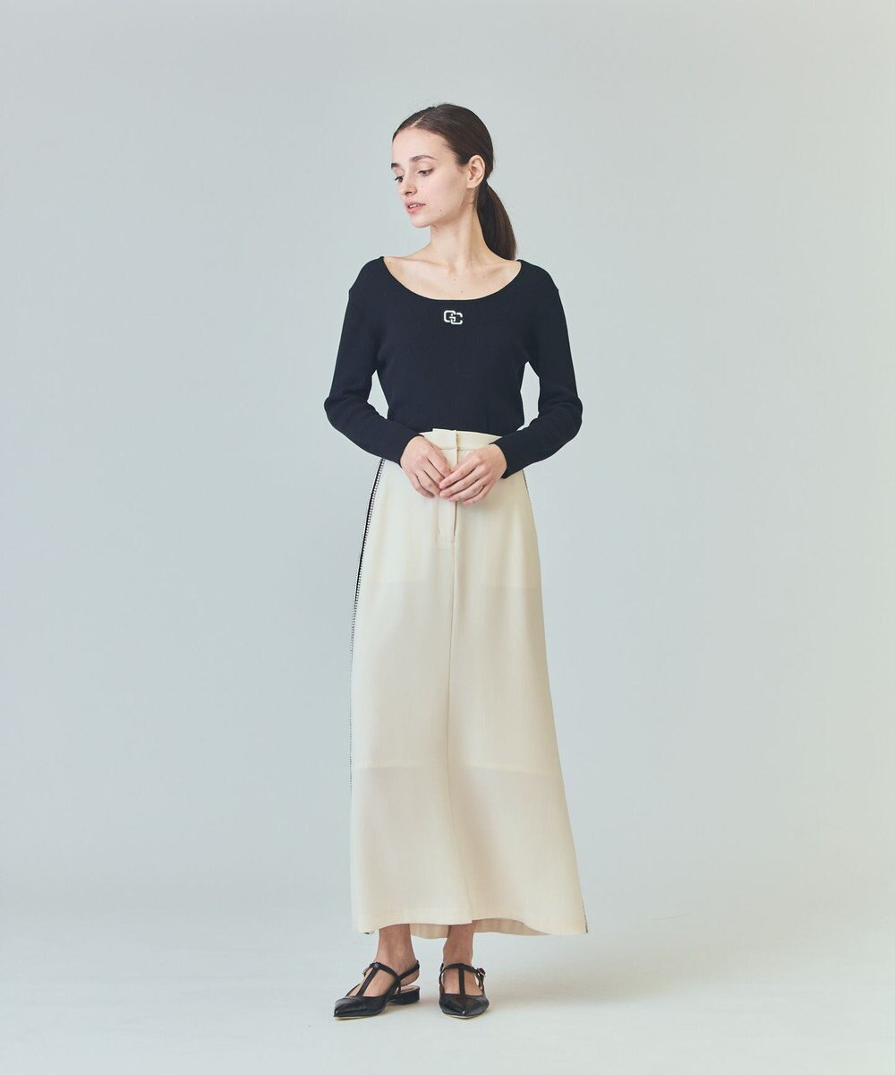 GRACE CONTINENTAL ロゴ刺繍リブトップ 