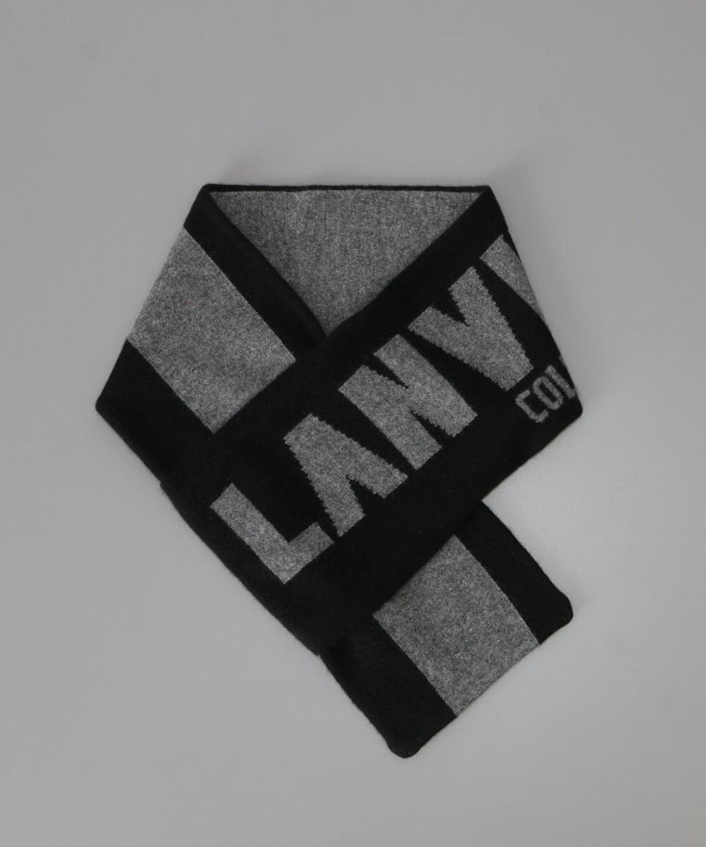 AURORA 【 LANVIN COLLECTION（ランバン コレクション） 】カシミヤニットジャカード片通しマフラー(WASH) 