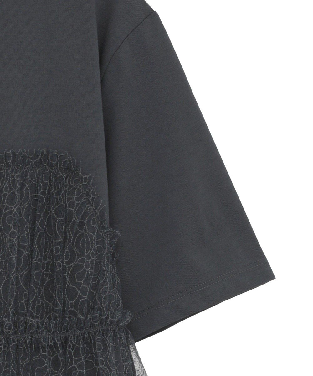 earth music&ecology ニュアンス柄レースドッキングプルオーバー 