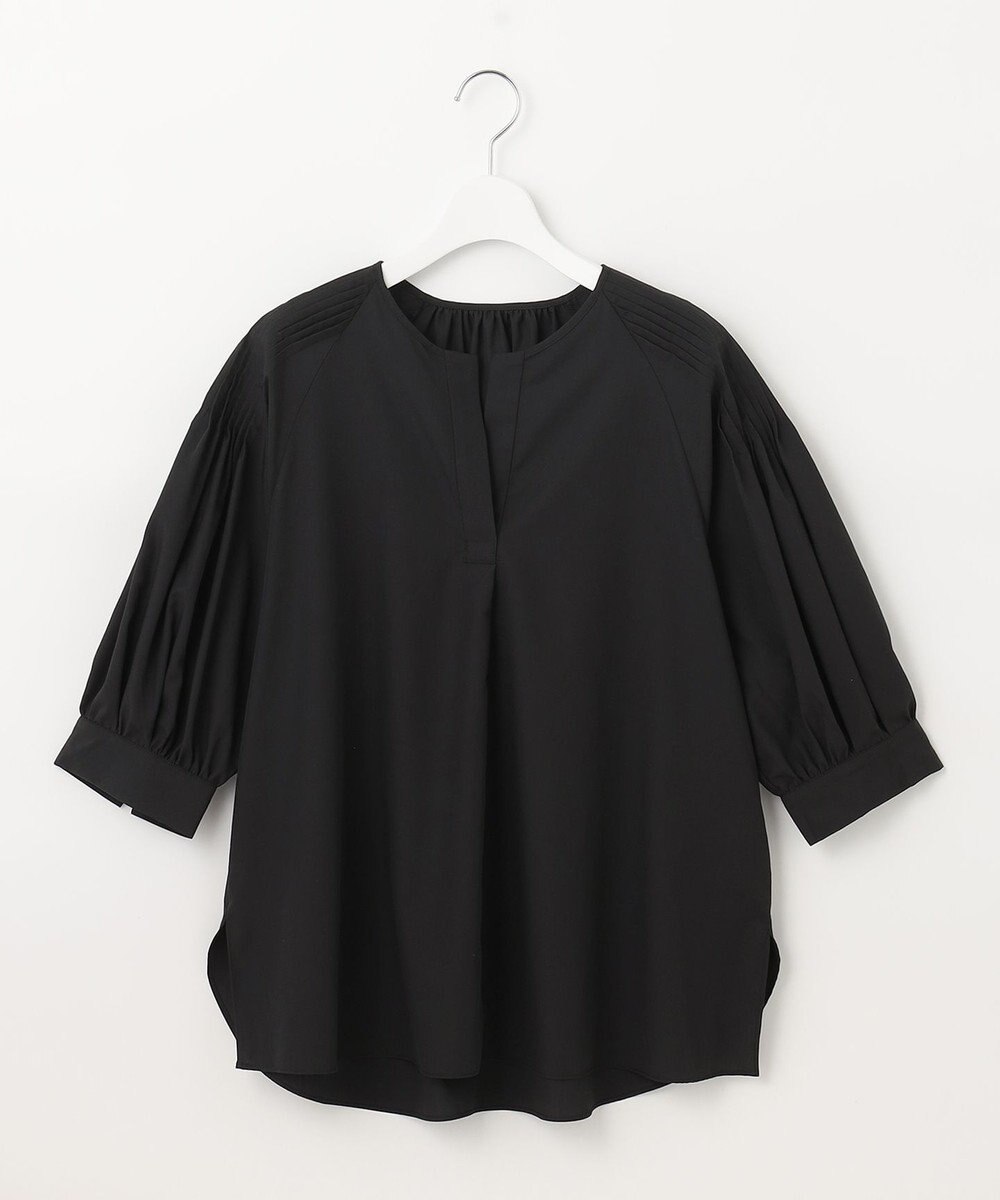 UNFILO 【洗える/シワになりにくい】イージーケア タックスリーブブラウス 