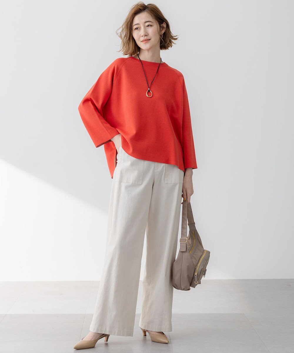 23区 【洗える】バイカラー リターンスリーブ ニット 