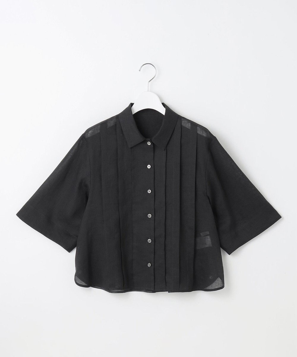 自由区 【カタログ掲載・接触冷感・洗える】シアーラミーローンクロップド丈 ブラウス 