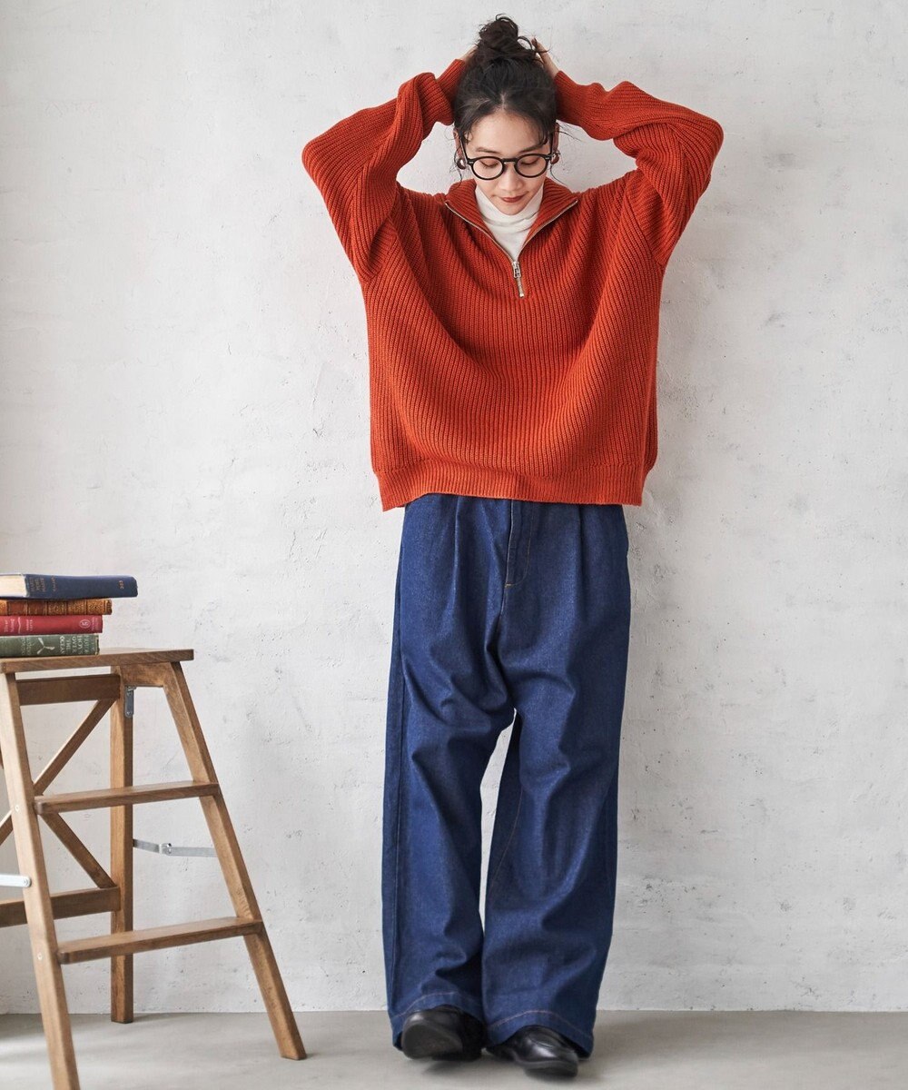 WEGO オーバーフィットハーフジッププルオーバー 