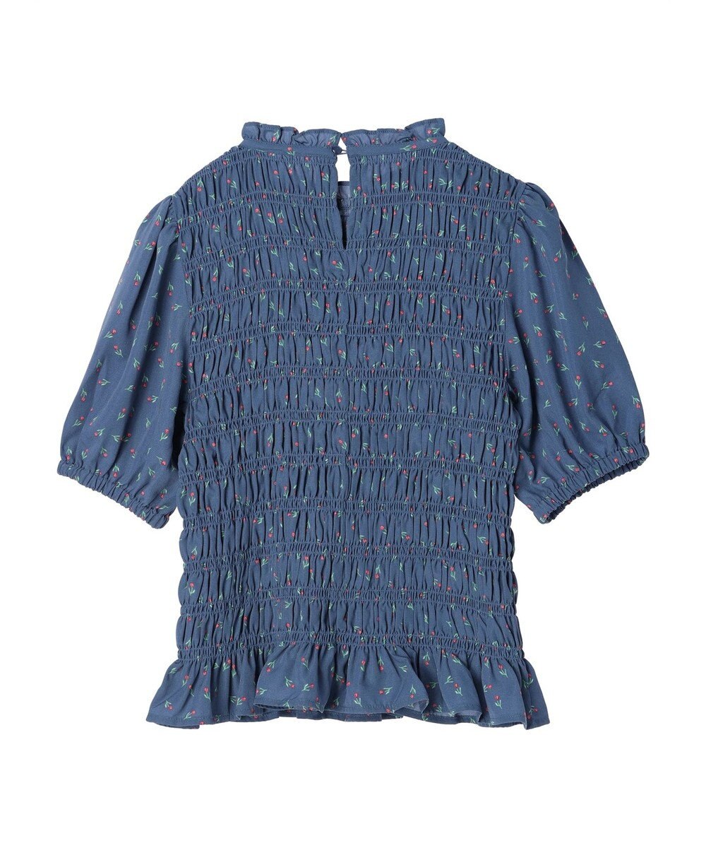 earth music&ecology 花柄パフスリシャーリングブラウス 