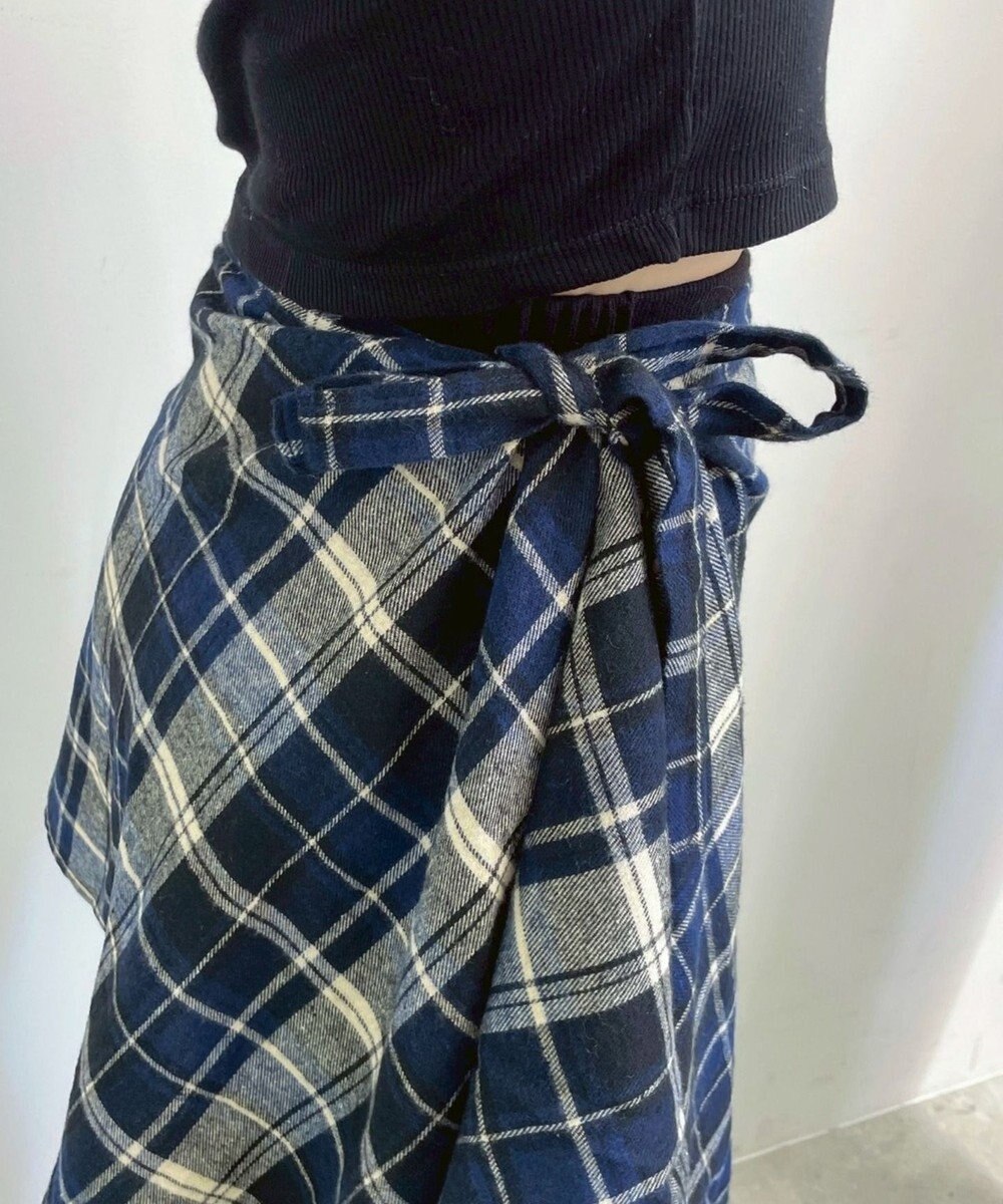 WEGO チェックラップスカート 
