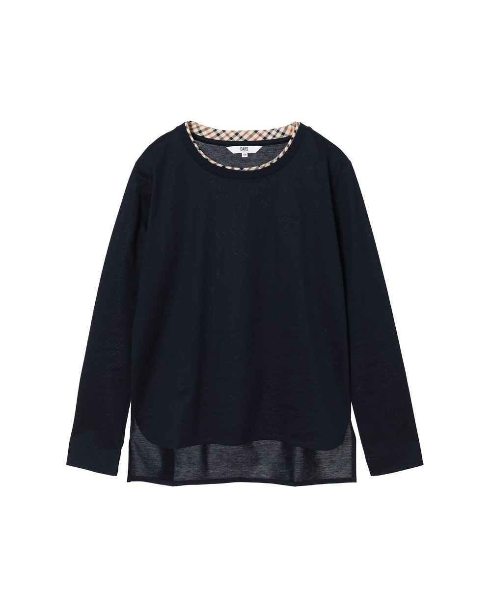 DAKS ミニハウスチェック襟 ダブルカラーTシャツ 