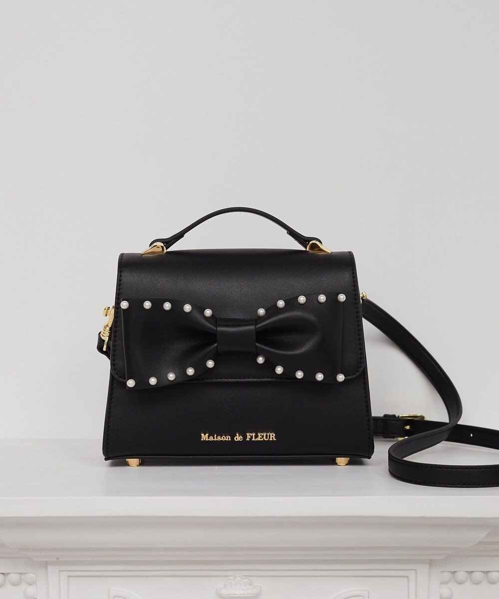 Maison de FLEUR パールリボンバッグ 
