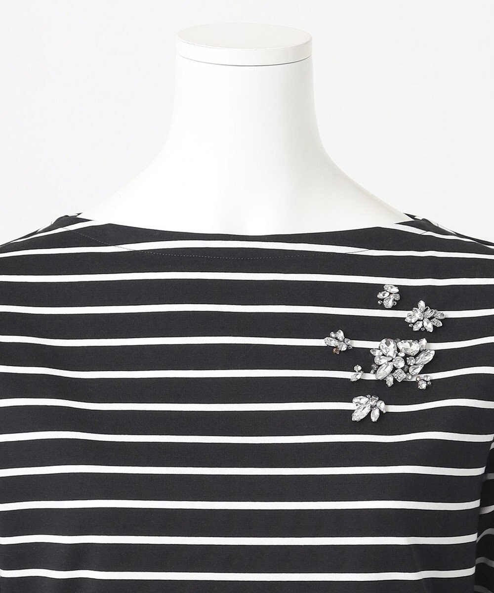 23区 L 【R(アール)】ビジュ― ストライプ ジャージー 