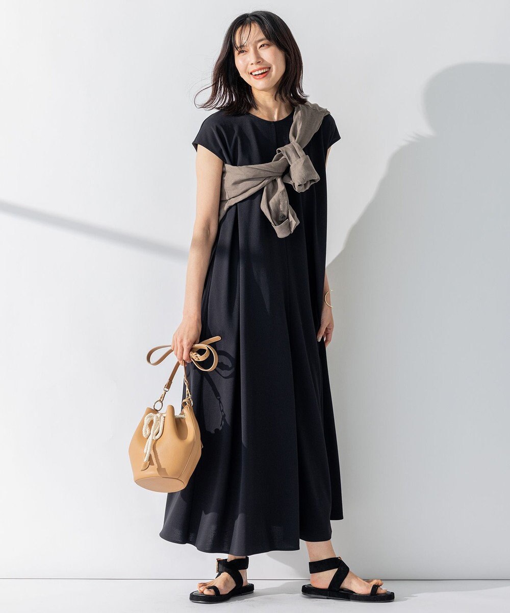 23区 L 【洗える】ライトピケジャージー フレア ワンピース 