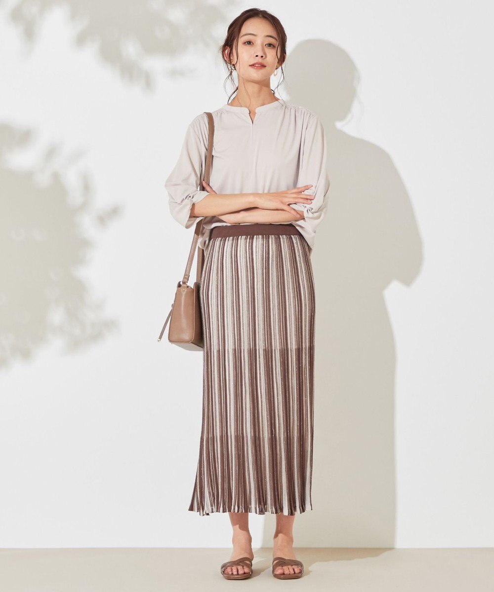 ANY SIS 【セットアップ可】シアーマルチカラーニット スカート 