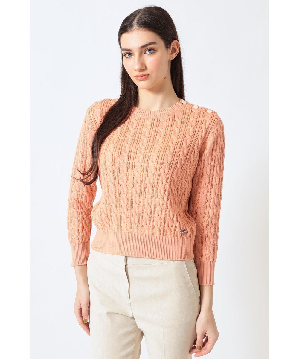 DAKS ミックスケーブル ニットプルオーバー（無撚コットン） 