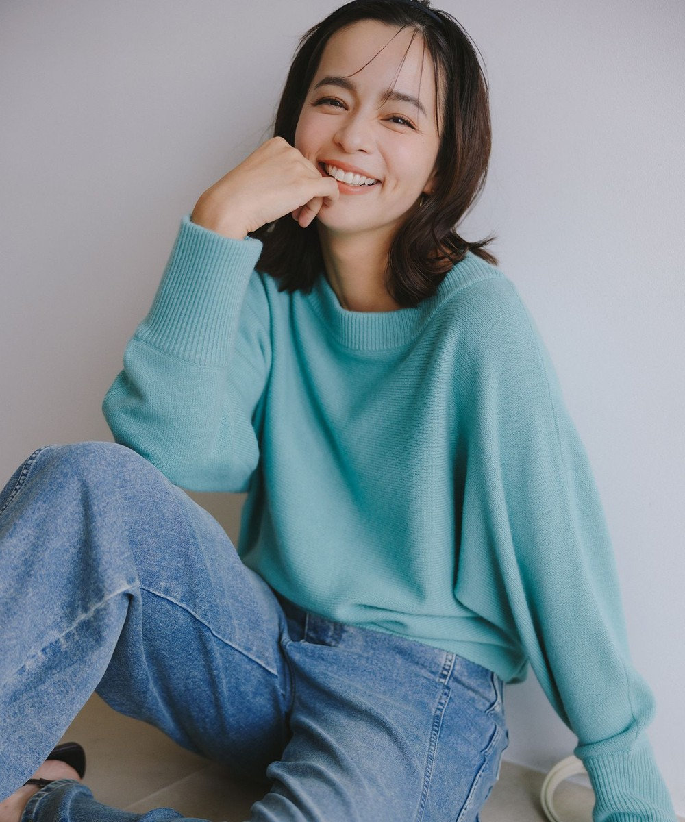 組曲 【加藤ローサさん着用】ウールカシミヤミックスボートネック ニット 