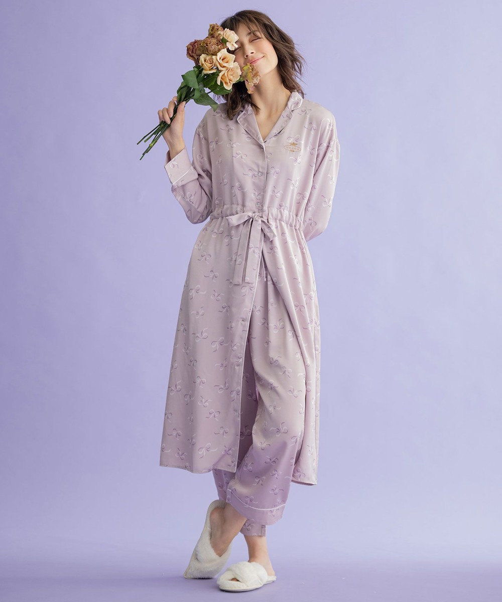 TOCCA 【WEB限定】【TOCCA LAVENDER】Silky Satin Ribbon Pajama Dress ドレス モーブ系5