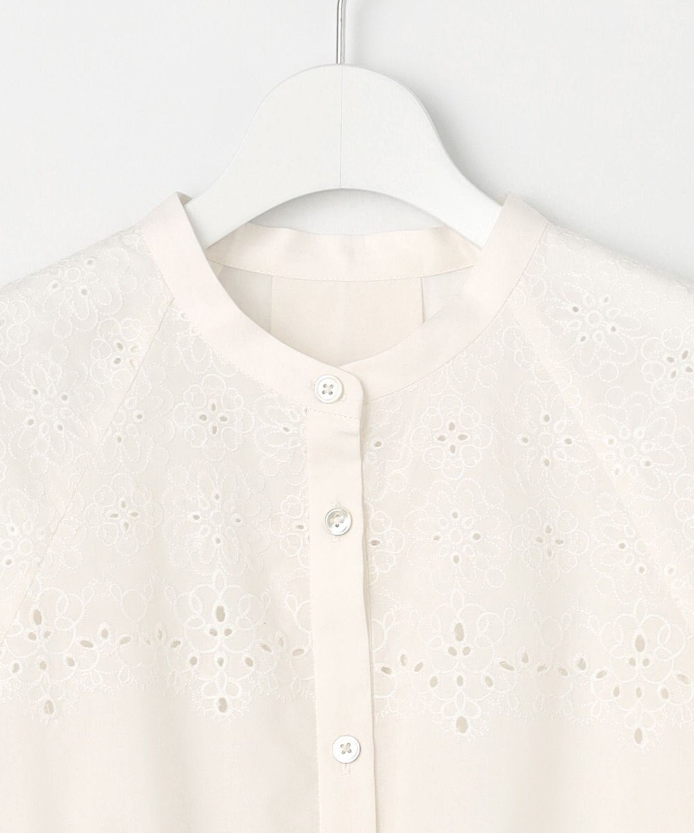 自由区 【洗える】エンブロイダリーブロードシャツ ブラウス 