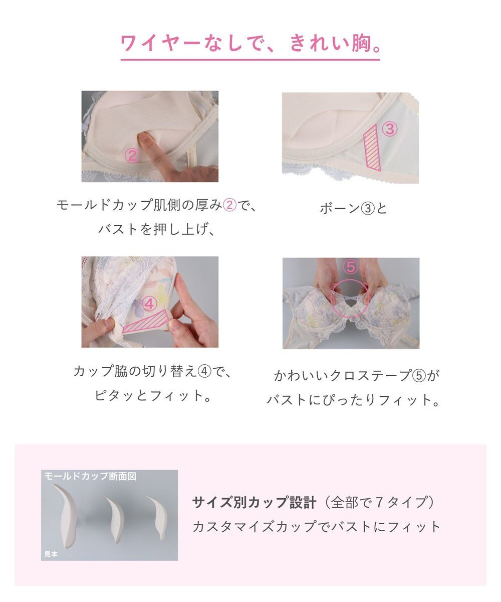 WACOAL 【重力に負けないバストケアBra】 ノンワイヤー バストを重力から守る まる胸キープ ラクなつけごこち サイドのラインすっきり ブラジャー レディース BRA184 /ワコール 