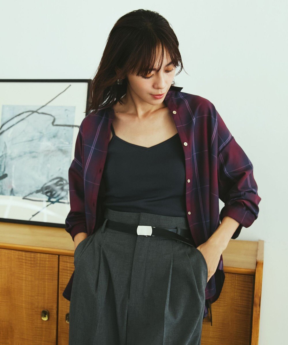 ANY L オンブレーチェックオーバーシャツ 