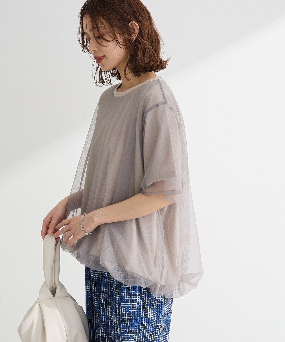 Green Parks チュールドッキングバルーン５分袖プルオーバー 