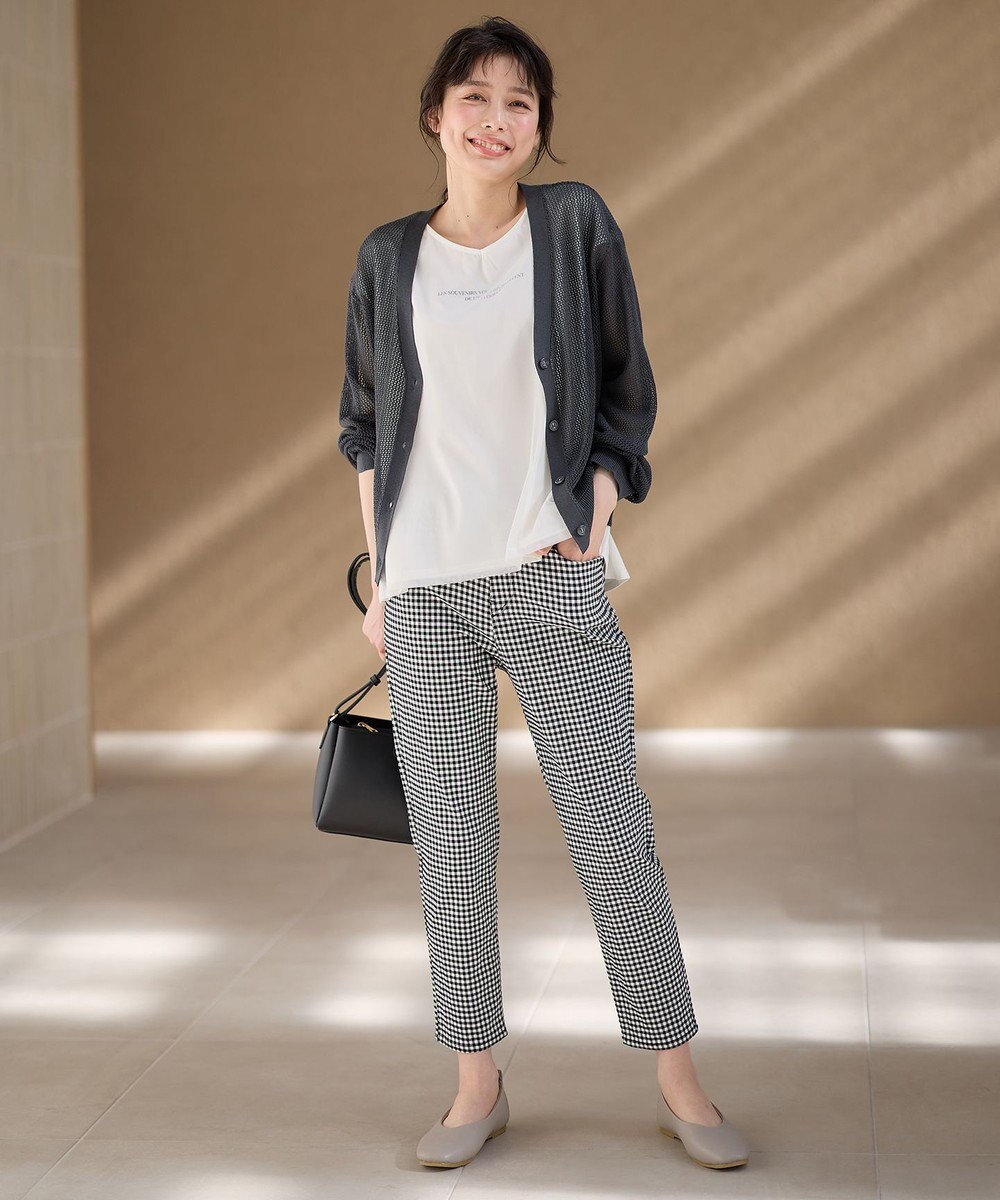 ANY チュールデザインフレンチスリーブTシャツ 