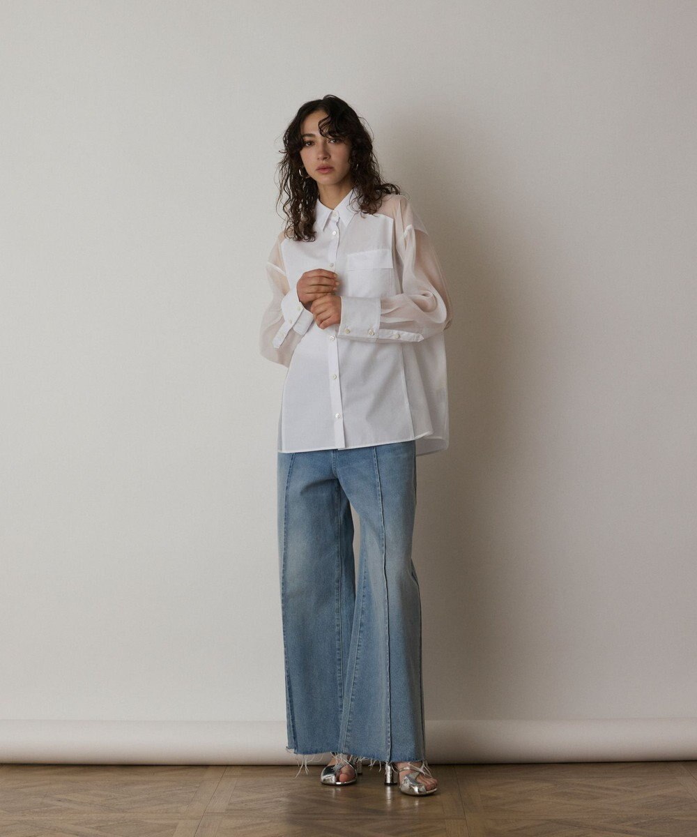 GRACE CONTINENTAL シアーコンビオーバーシャツ 