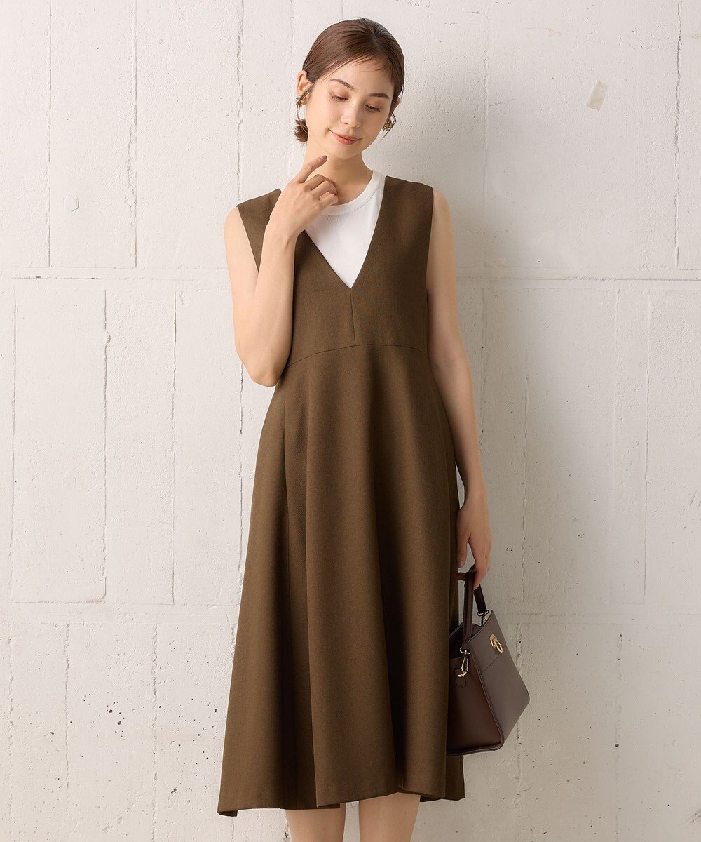 組曲 ウールライクスポンディッシュ ジャンパースカート 