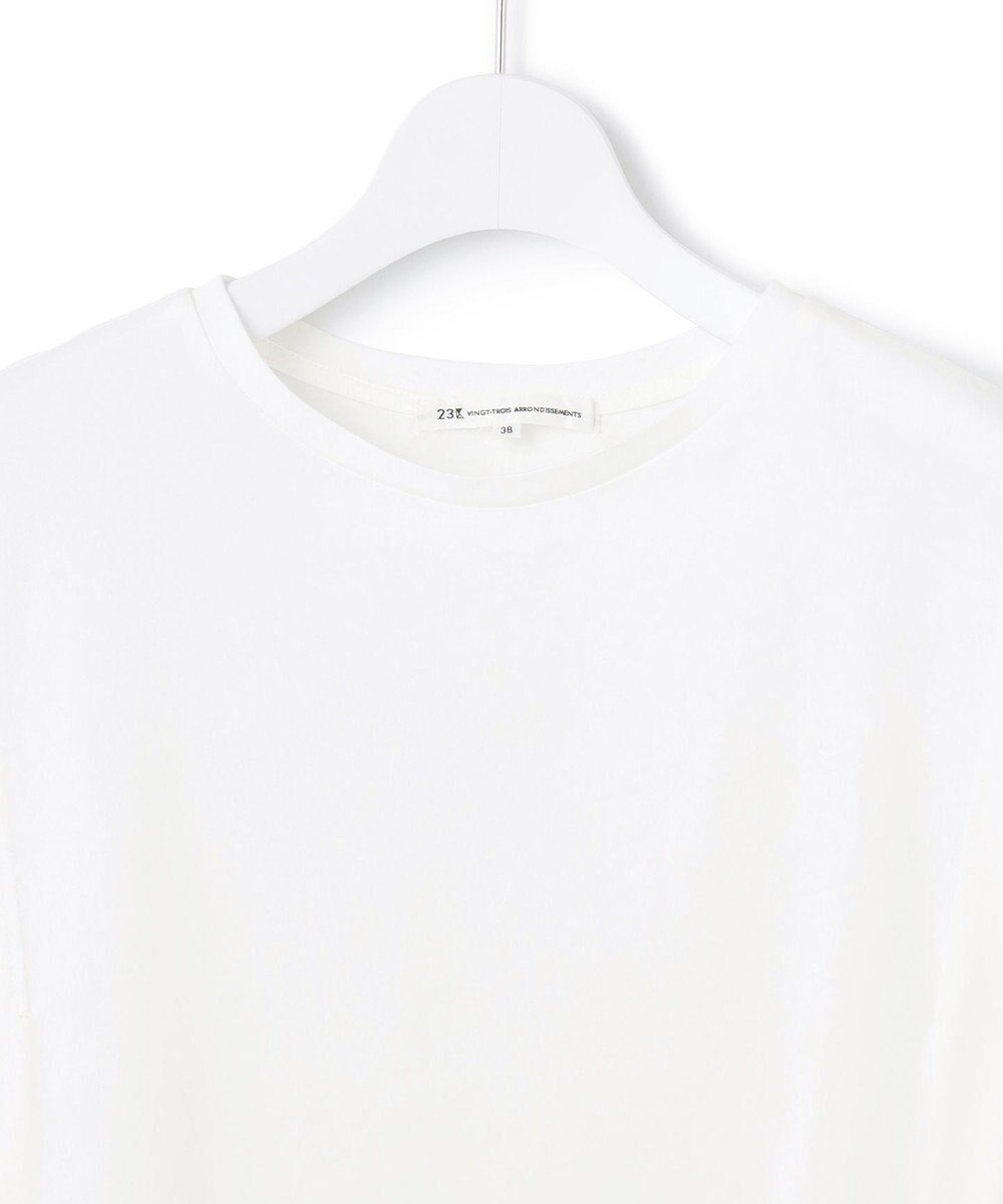 23区 L 【洗える】コンパクトヤーン フレアデザイン ノースリーブ カットソー 