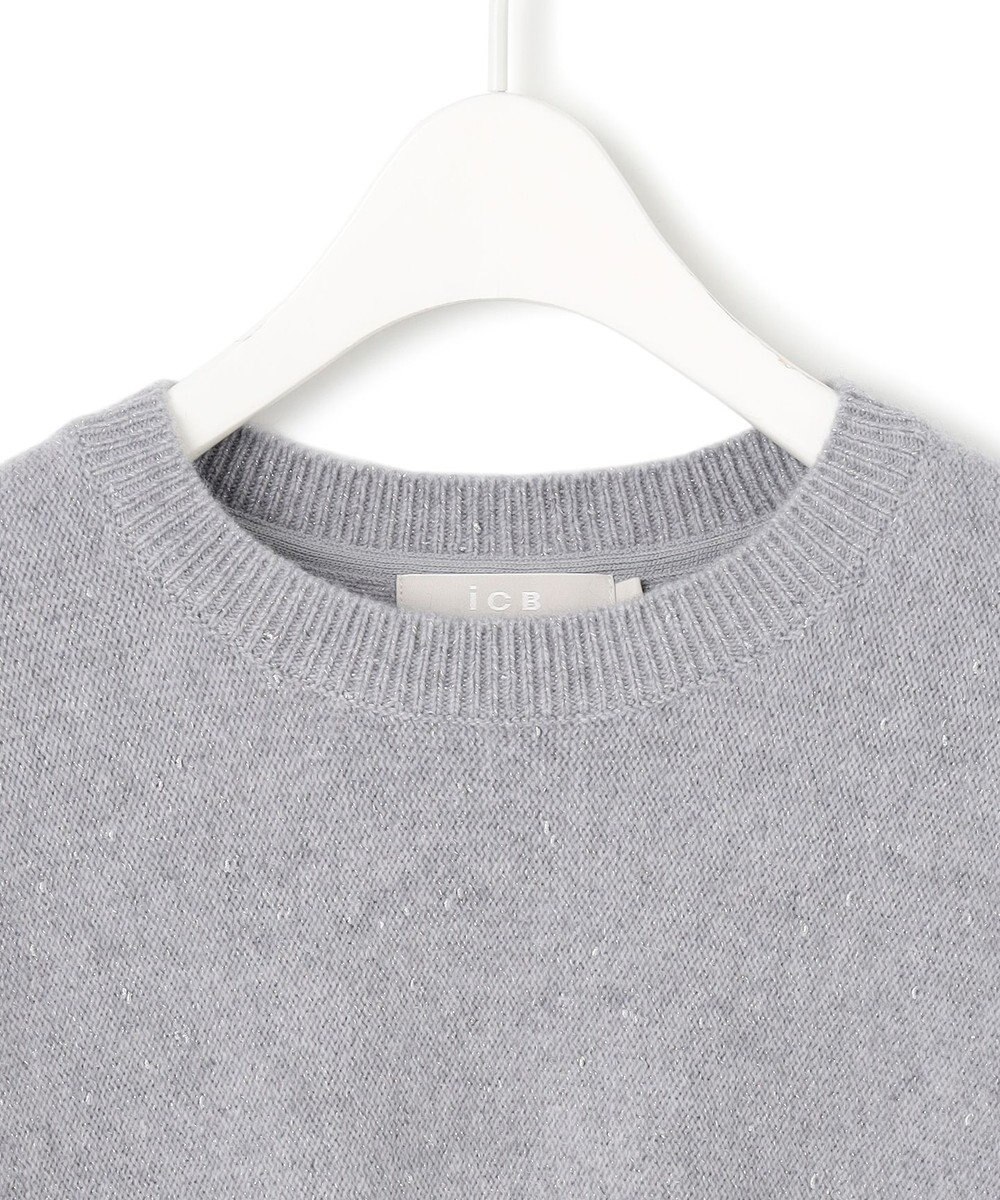 ICB 【洗える】ソフトカシミヤミックス ラメノットヤーンニット 