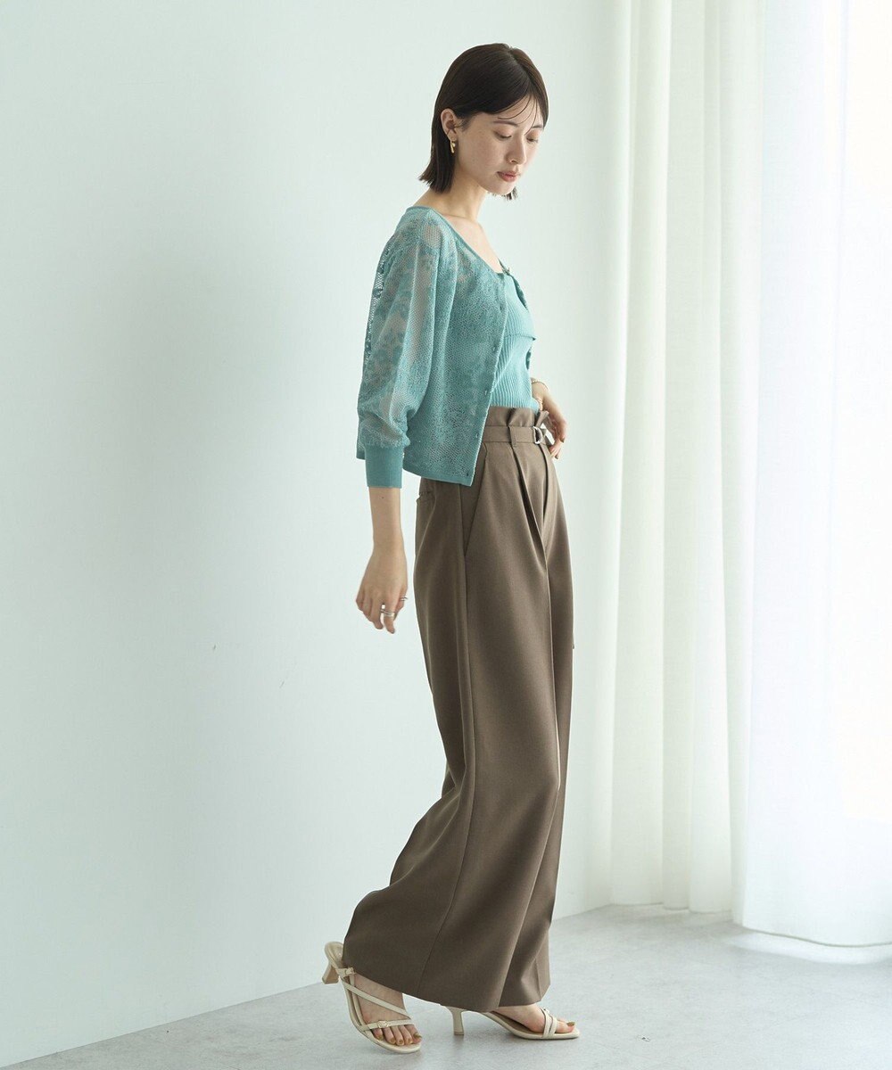 YECCA VECCA 【2点SET】インナーセットレース柄カーディガン 