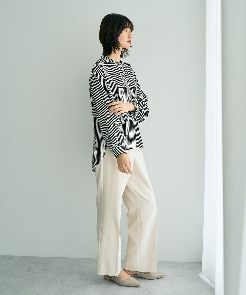 YECCA VECCA 2way裾アレンジパール釦ブラウス 