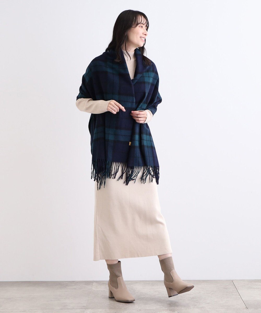 MOONBAT WEB限定【洗える】ミエル (miel) カシミヤ100％ チェックストール 