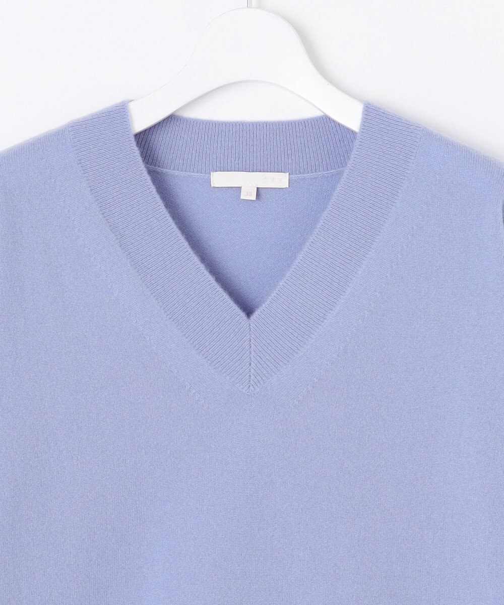自由区 【洗える】ピュアカシミヤVネック ニット 