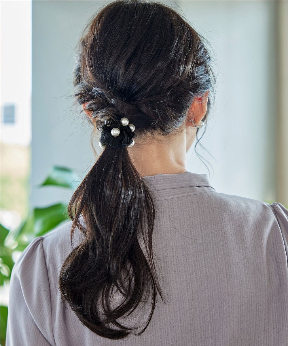 Tiaclasse 【選べる2TYPE】パール付きゴム＆シュシュ 