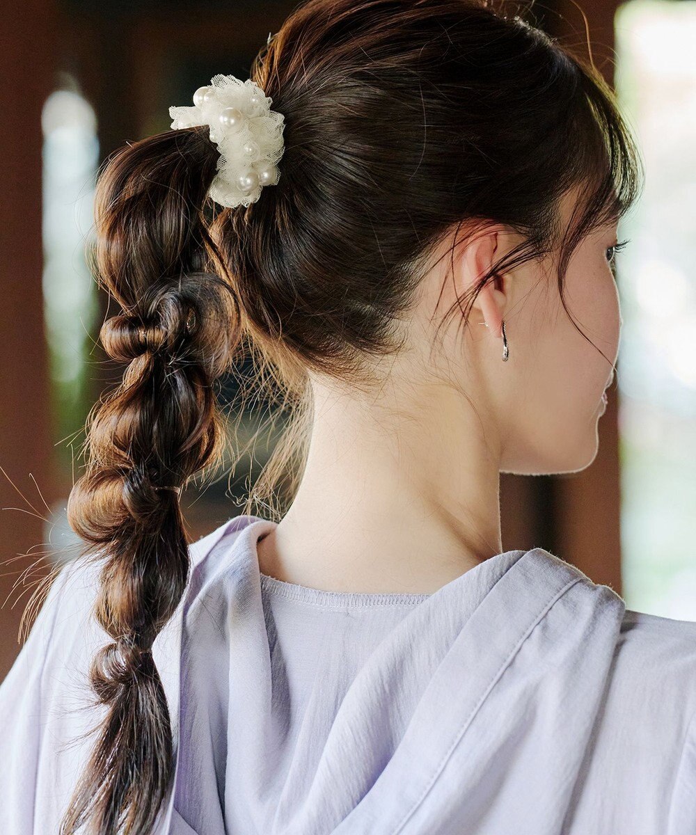 Tiaclasse 【選べる2TYPE】パール付きゴム＆シュシュ 