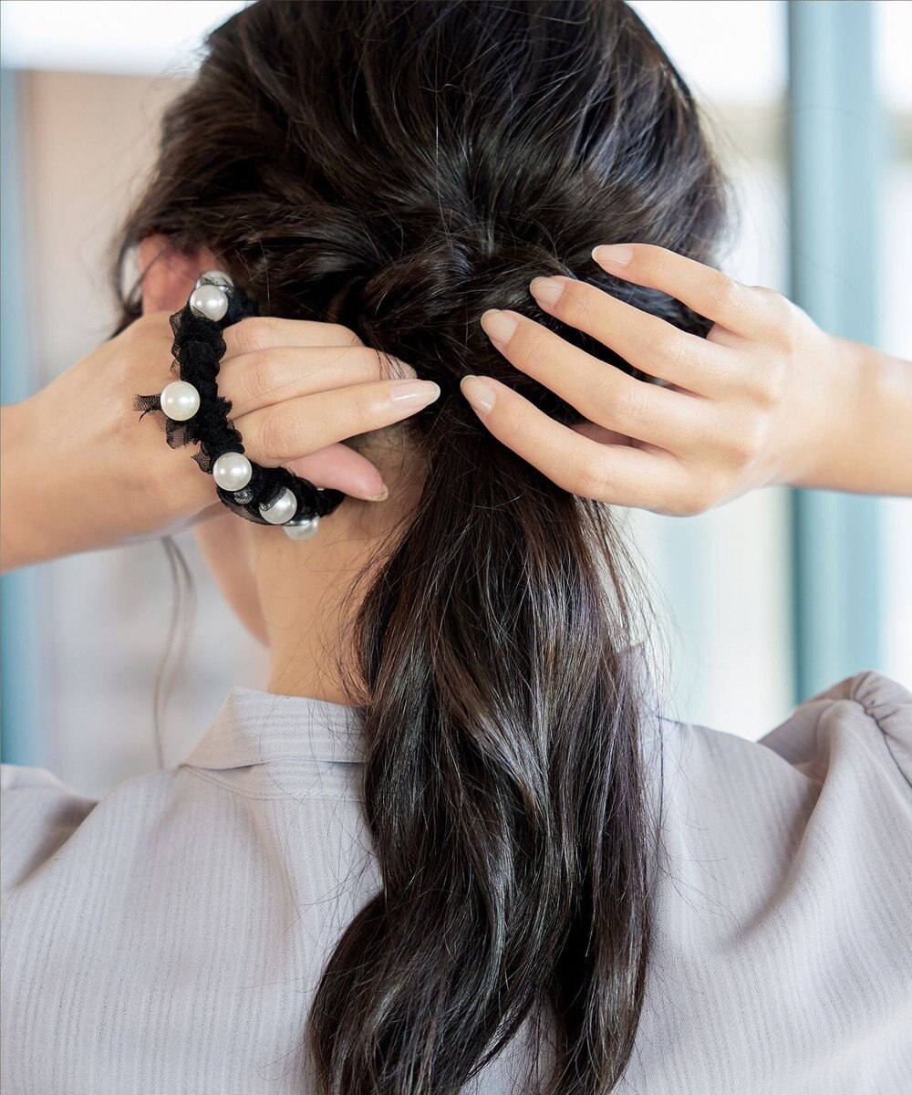 Tiaclasse 【選べる2TYPE】パール付きゴム＆シュシュ 