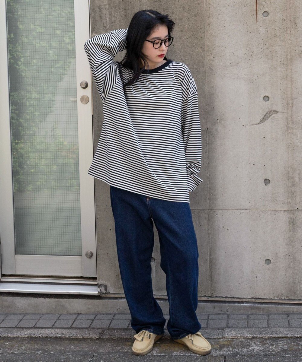 WEGO ワイドスリーブボーダーT（長袖） 