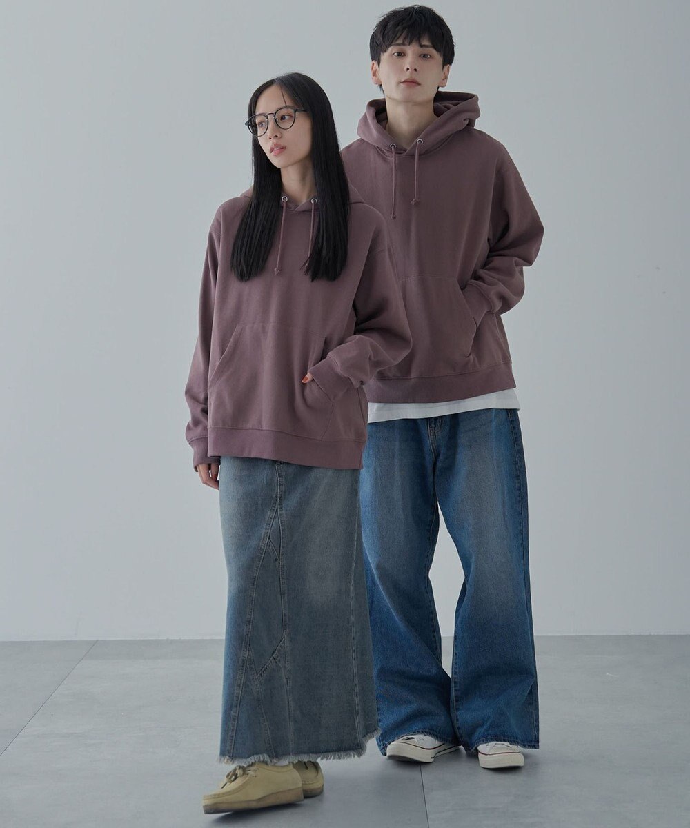 WEGO 【ユニセックス着用ITEM/裏起毛】リラックスフィットスウェットプルパーカー 