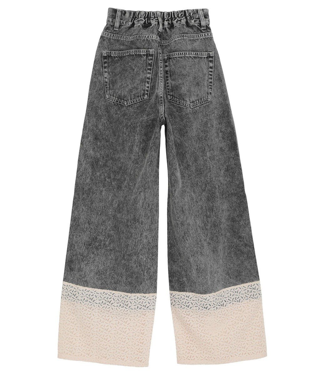 earth music&ecology 裾レースデニムパンツ 