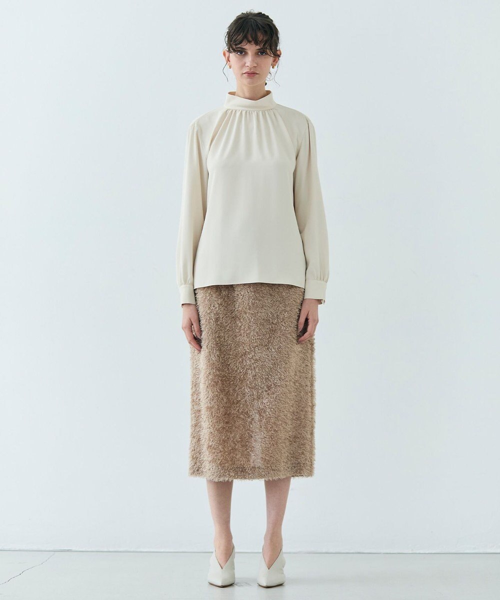 BEIGE， 【L-size】EVA / ハイネックロングスリーブブラウス 