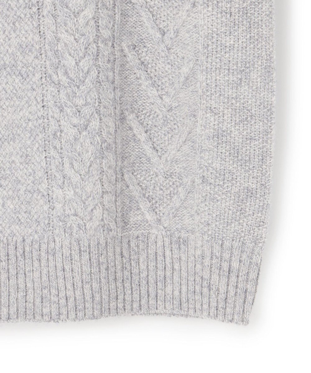 J.PRESS MEN ウール×カシミヤの上質素材【Cash Lamb's Wool】ケーブルクルーネック ニット_25年モデル 