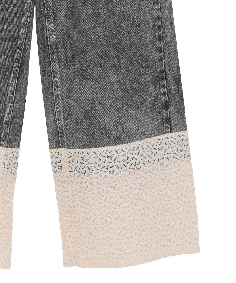 earth music&ecology 裾レースデニムパンツ 