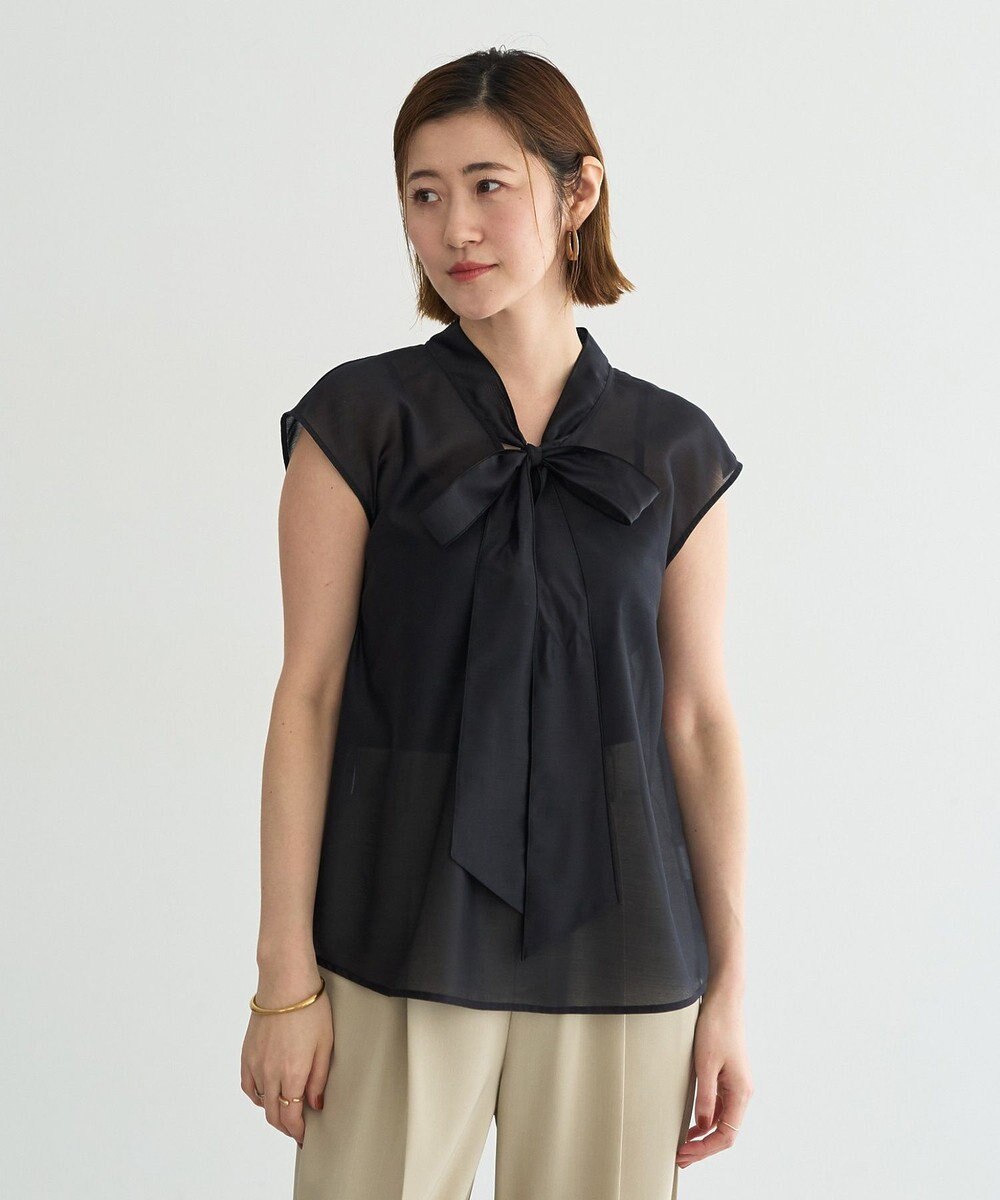 YECCA VECCA シアーボウタイブラウス 