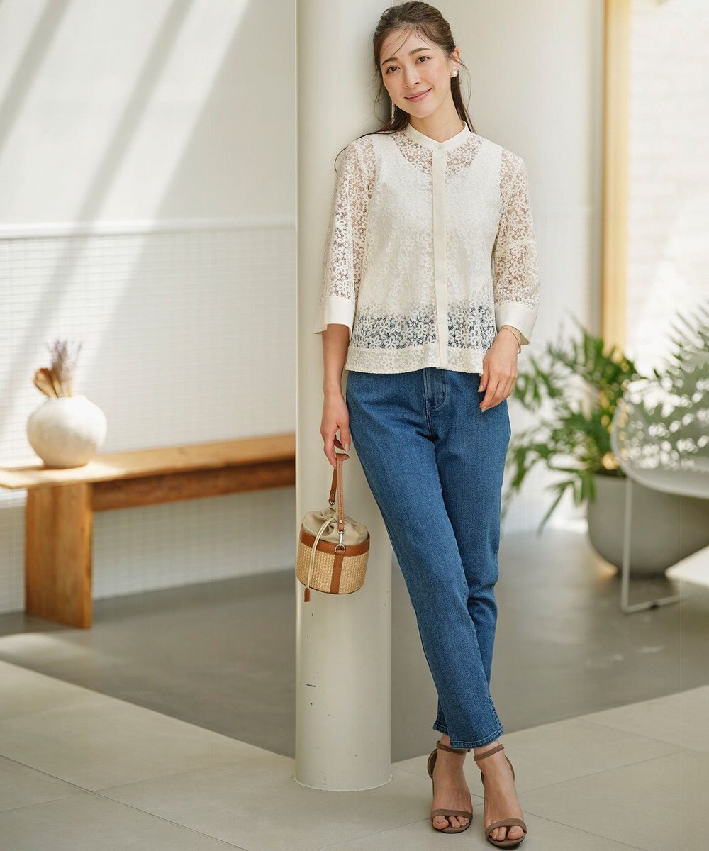 組曲 L 【WEB限定】フラワーラッセルレース ブラウス 