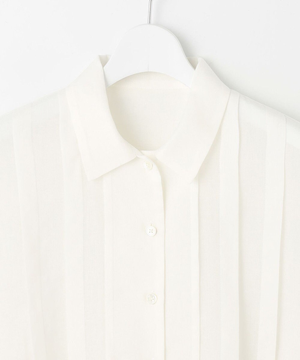 自由区 【カタログ掲載・接触冷感・洗える】シアーラミーローンクロップド丈 ブラウス 