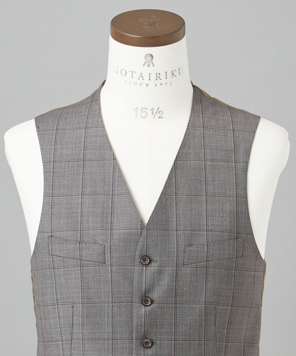 GOTAIRIKU 【DORMEUIL】AMADEUS365 3ピーススーツ （グレーチェック） 