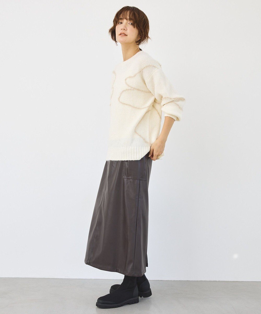 AMERICAN HOLIC ニュアンスライン柄ニットプルオーバー 